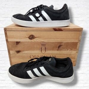 Adidas Black and White VL Court Sneakers Size 8 US